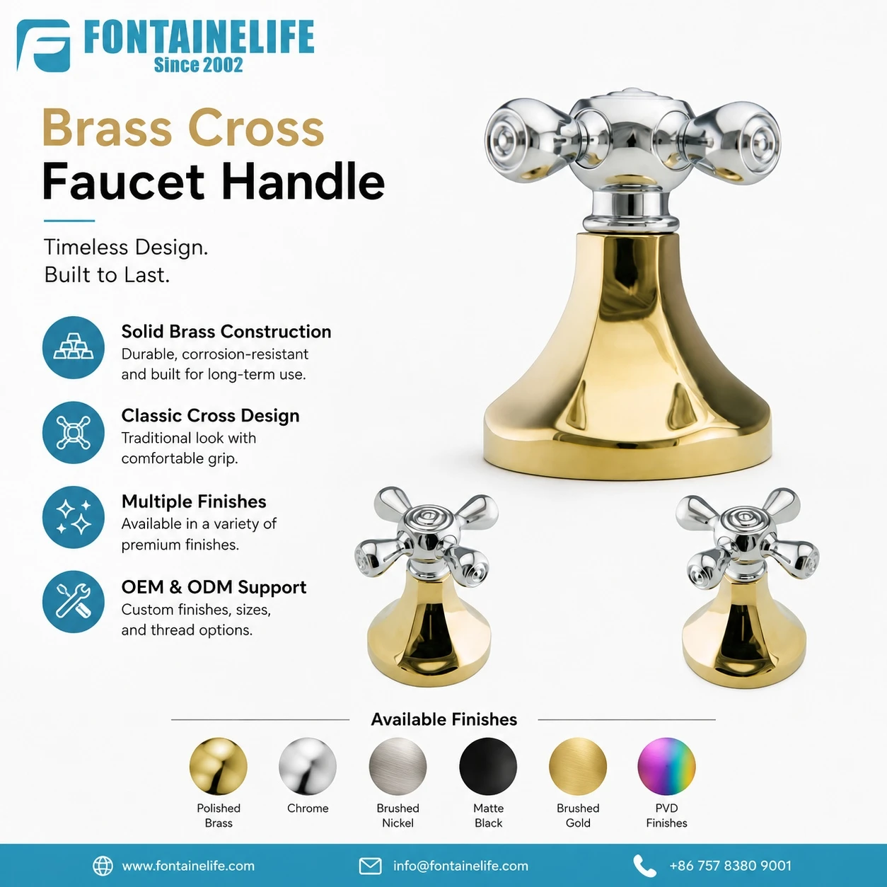 Solid Brass Cross Handle-1 Solid Brass Cross Handle-1