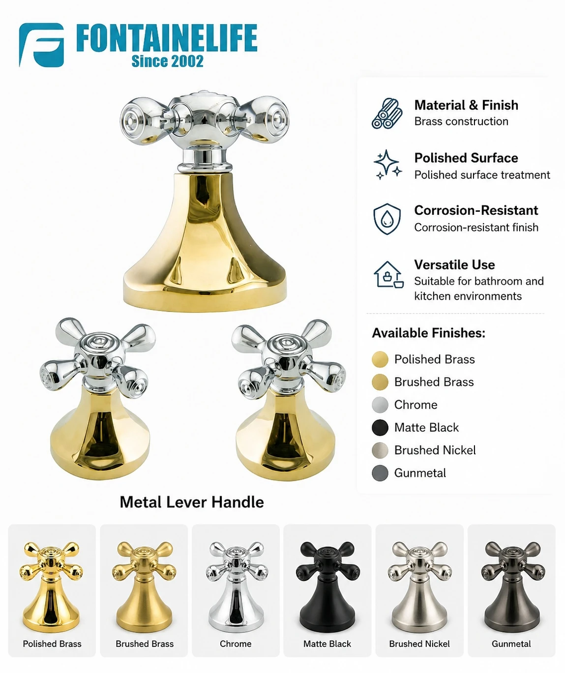Solid Brass Cross Handle-3 Solid Brass Cross Handle-3